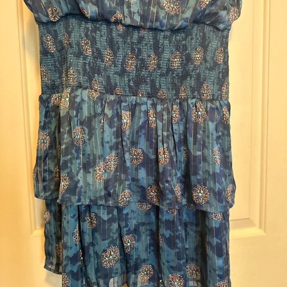 NWT 🥃 Scotch & Soda 🥃 Blue Ruffled Tiered Sundress - Picture 6 of 7